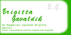 brigitta gavaldik business card